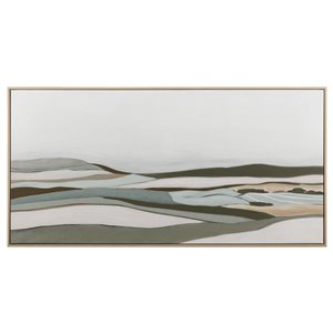 Bouclair 24 H x 48-in W Country Landscape Canvas Hand-Painted Framed Art
