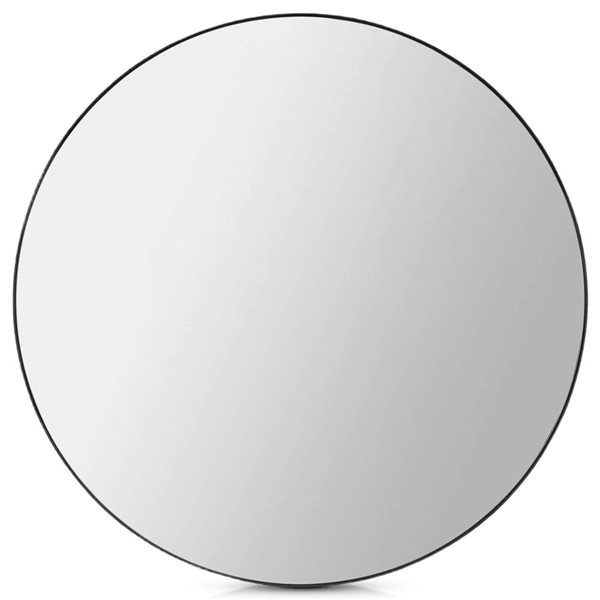 Bouclair 40-in W Round Black Framed Wall Mirror