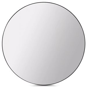 Bouclair 40-in W Round Black Framed Wall Mirror