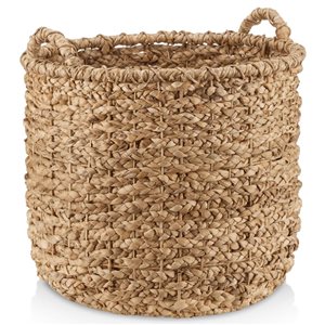 Panier en jacinthe d'eau tressé Bouclair 21 l. x 21 p. x 18 po h. naturel