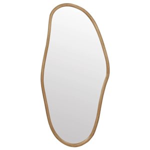 Miroir mural organique Bouclair 60,5 h. x 50 po L. avec cadre en bois naturel