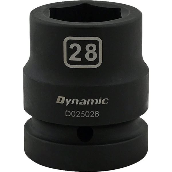 Dynamic Tools 28-mm x 1-in Drive 6-Point Standard Length Impact Socket