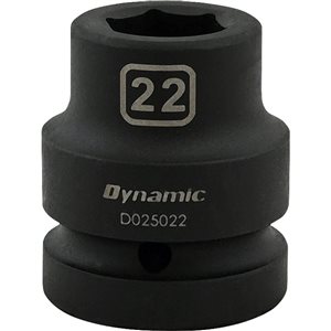 Dynamic Tools 22-mm x 1-in Drive 6-Point Standard Length Impact Socket