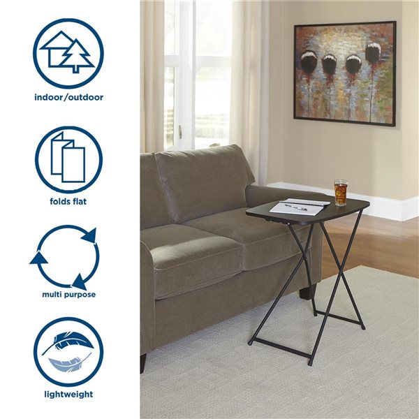 Cosco Personal Black Folding Multipurpose Activity Table w/ Adjustable Height - 2/Pk