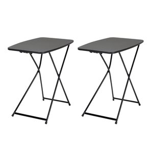 Cosco Personal Black Folding Multipurpose Activity Table w/ Adjustable Height - 2/Pk
