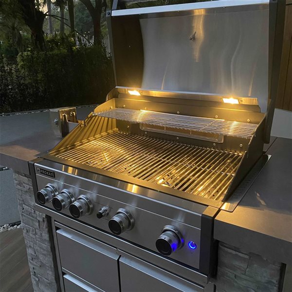 Prokan 78-in Pro Elite 5-Burner European Ledge Barbecue Island