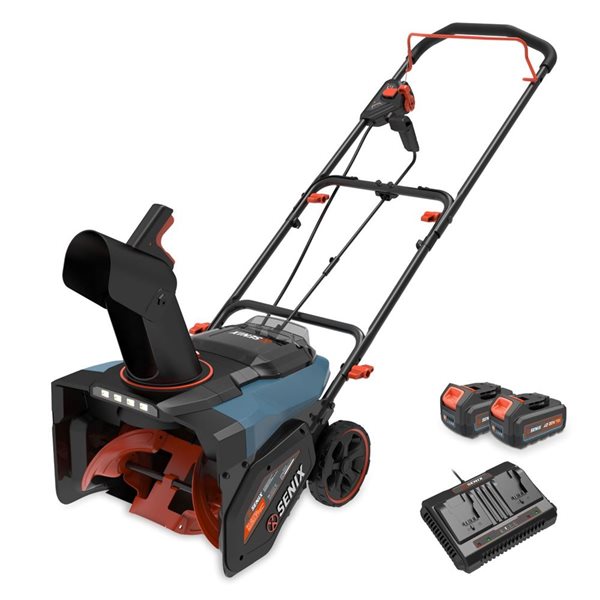 SENIX Cordless Snow Blower Single-Stage 40 V 18-in with Dual Battery
