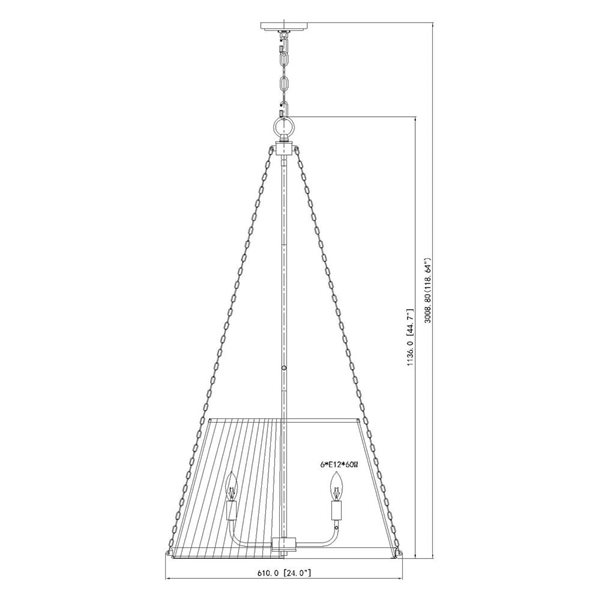 Z-Lite Madeline 6-Light Steel Pendant - Matte Black