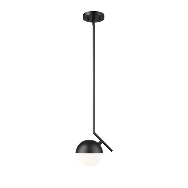 Z-Lite Realm Sphere 1-Light Steel Pendant - Matte Black