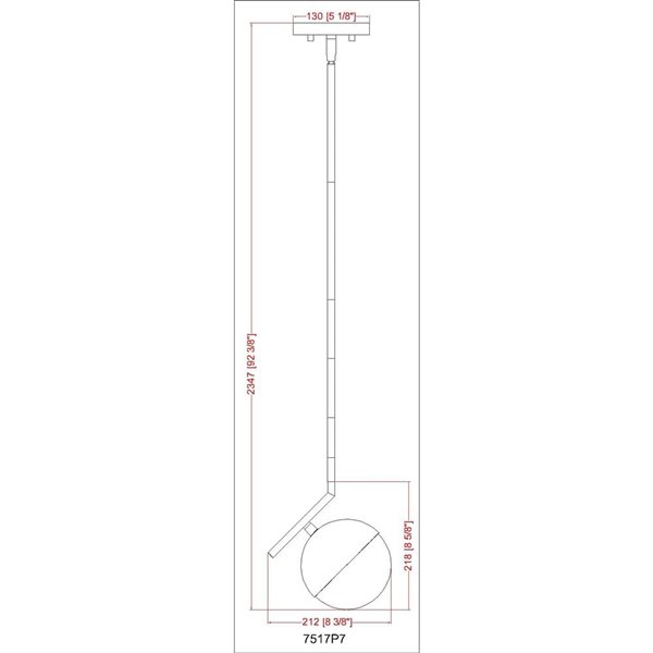 Z-Lite Realm Sphere 1-Light Steel Pendant - Matte Black