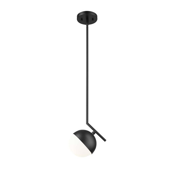 Z-Lite Realm Sphere 1-Light Steel Pendant - Matte Black