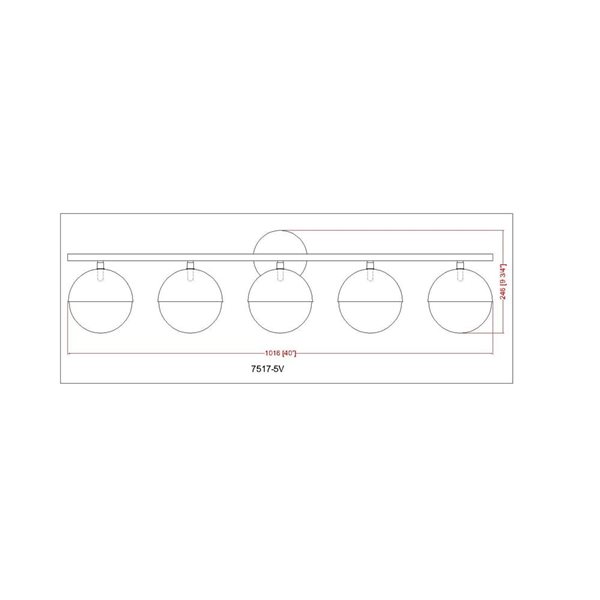 Z-Lite Realm Sphere 5-Light Vanity Light - Modern Gold