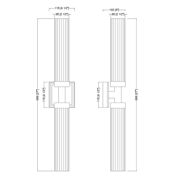 Z-Lite Beau 2-Light Wall Sconce - Matte Black