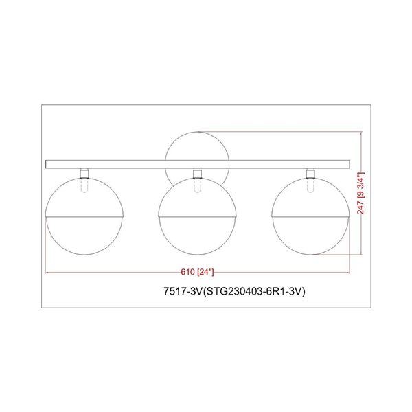 Z-Lite Realm Sphere 3-Light Vanity Light - Modern Gold