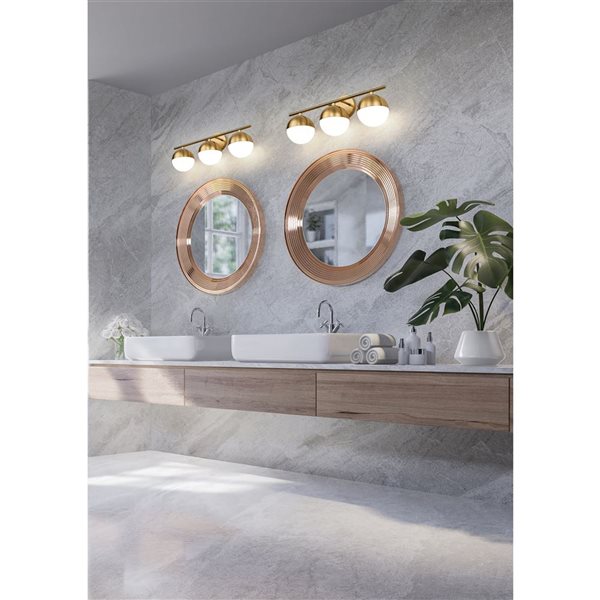 Z-Lite Realm Sphere 3-Light Vanity Light - Modern Gold