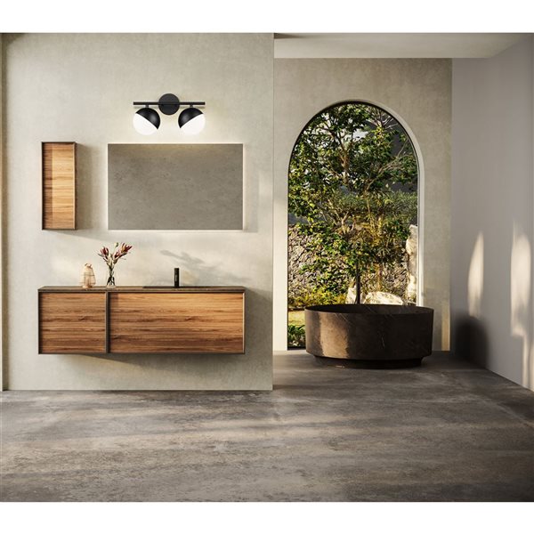 Z-Lite Realm Sphere 2-Light Vanity Light - Matte Black