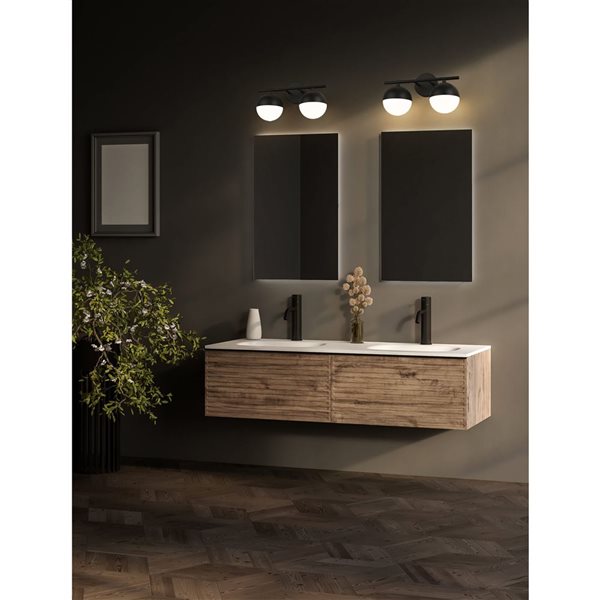 Z-Lite Realm Sphere 2-Light Vanity Light - Matte Black