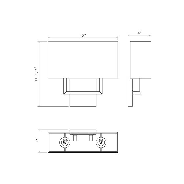 Z-Lite Saxon 2-Light Wall Sconce - Brushed Nickel