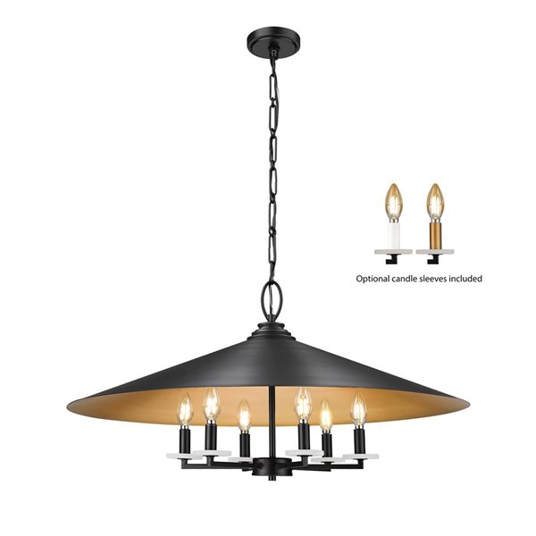 Z-Lite Rialto 6-Light Steel Pendant - Matte Black