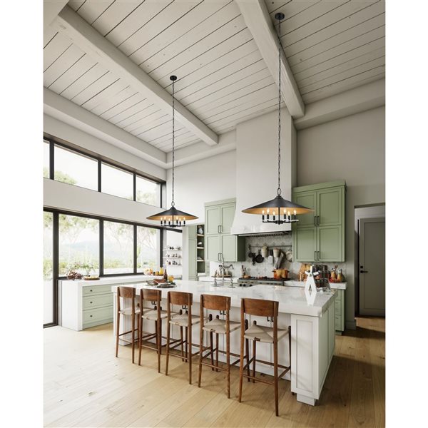 Z-Lite Rialto 6-Light Steel Pendant - Matte Black