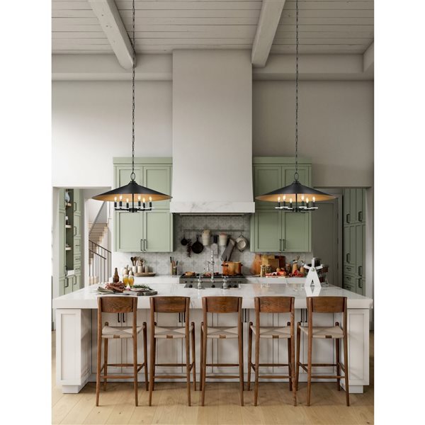 Z-Lite Rialto 6-Light Steel Pendant - Matte Black