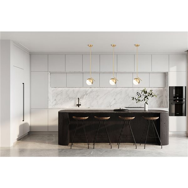 Z-Lite Realm Sphere 1-Light Steel Pendant - Modern Gold