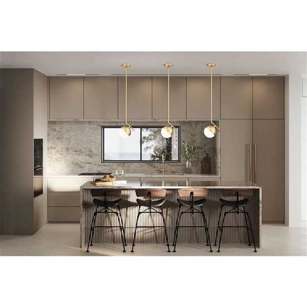 Z-Lite Realm Sphere 1-Light Steel Pendant - Modern Gold