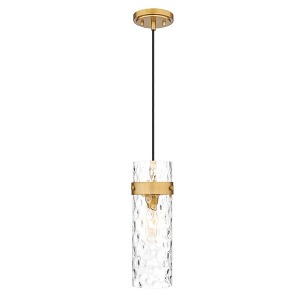 Z-Lite Fontaine 1-Light Steel Pendant - Rubbed Brass