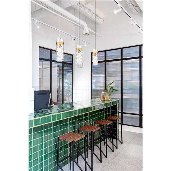 Z-Lite Fontaine 1-Light Steel Pendant - Rubbed Brass