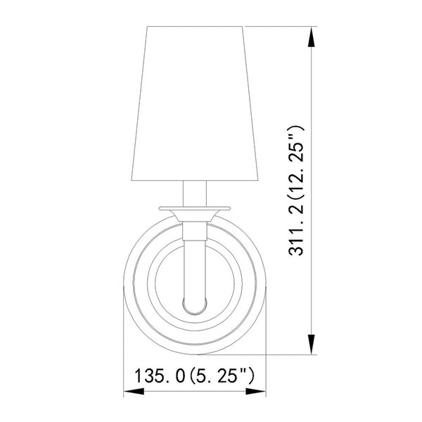Z-Lite Katerina 1-Light Wall Sconce - Rubbed Brass