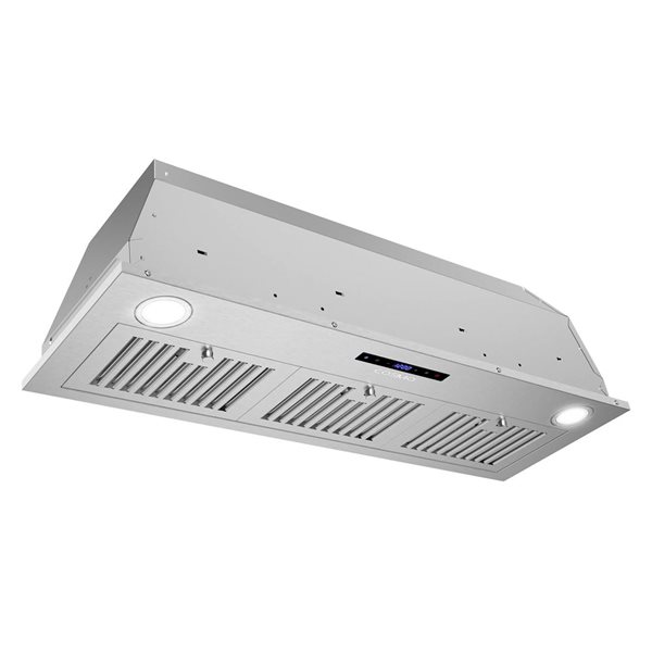 Cosmo 36-in Lumin Stainless Steel Ducted Insert Range Hood w/ Touch Controls and LED Lights