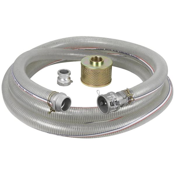 Power Force 3-in x 25-ft PVC Suction Hose Kit For Water Pump