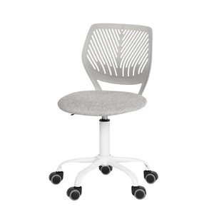 Chaise pour enfant avec roulettes Homy Casa 34 po h. grise pivotante réglable à dossier bas avec coussin