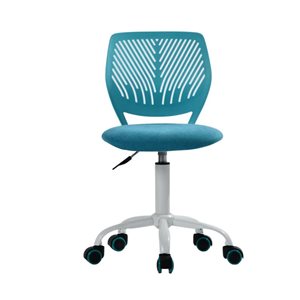 Chaise pour enfant avec roulettes Homy Casa 34 po h. aqua pivotante réglable à dossier bas avec coussin molleton