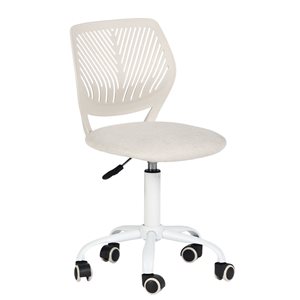 Chaise pour enfant avec roulettes Homy Casa 34 po h. beige pivotante réglable à dossier bas avec coussin