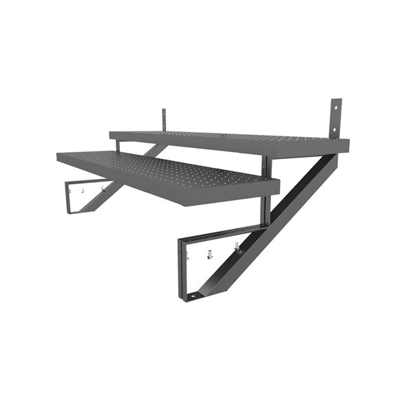 Pylex 2-Step 48-in Steel Staircase Kit - Black