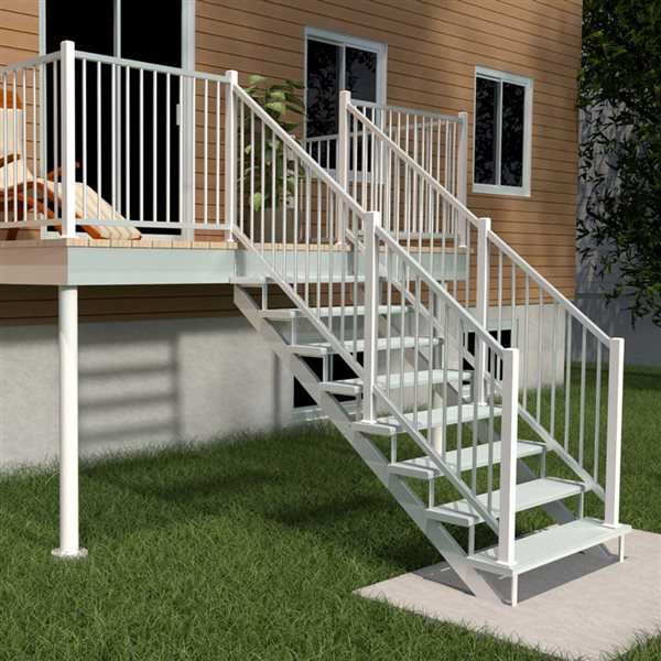 Pylex Collection 11 8-Step 10 1/4-in Aluminum Stair Stringer - White