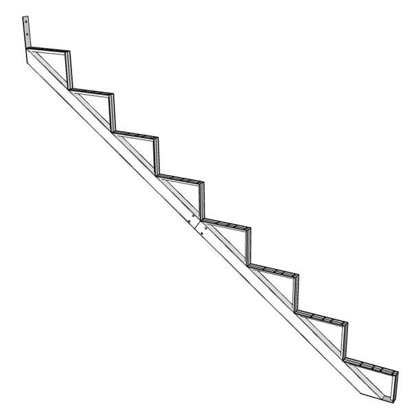 Pylex Collection 11 8-Step 10 1/4-in Aluminum Stair Stringer - White