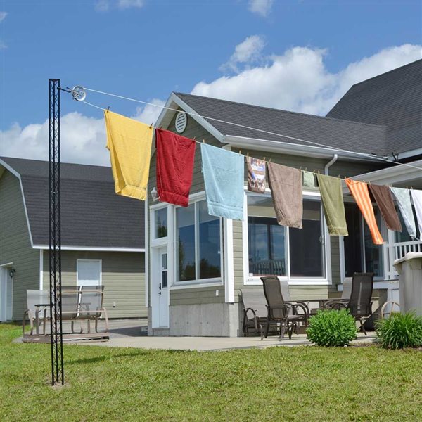 Pylex Steel 16-ft Clothesline Post - Black