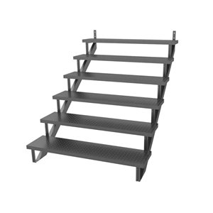 Pylex 6-Step 48-in Steel Staircase Kit - Black