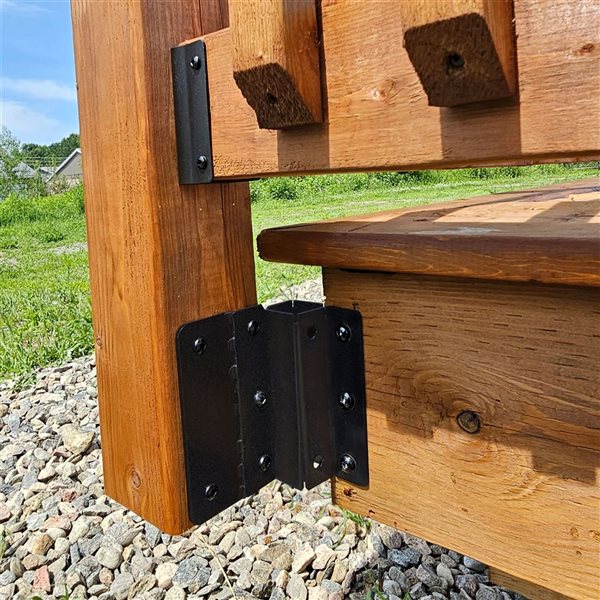 Support de poteau en acier Pylex pour fixation latérale, noir