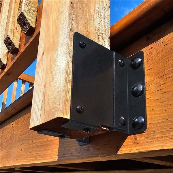 Pylex Side Mount Steel Deck Post Bracket - Black