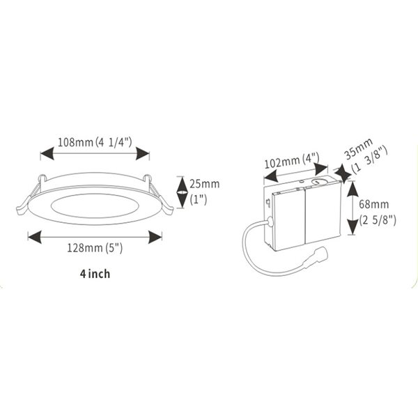 TorontoLed 4-in 5CCT Black Recessed Ceiling Slim Downlight (4 Pack)