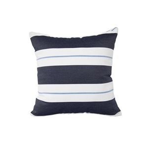 Sunbrella Polyester Blue and White Striped Square Summer Toss Cushion