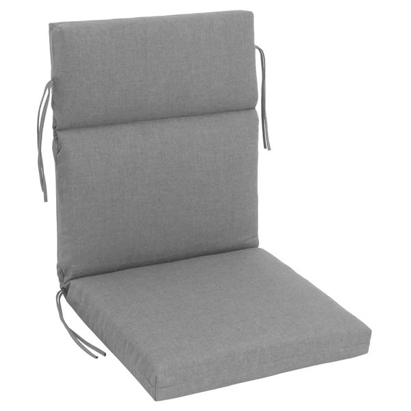 Sunbrella Polyester Solid Grey Rectangular Summer Highback Cushion