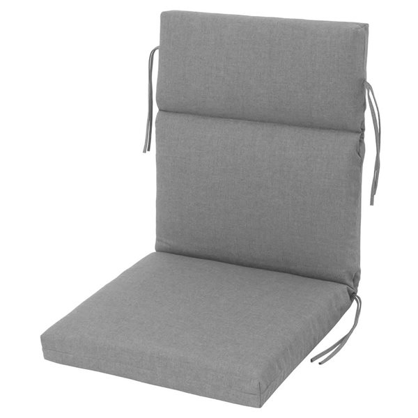 Sunbrella Polyester Solid Grey Rectangular Summer Highback Cushion