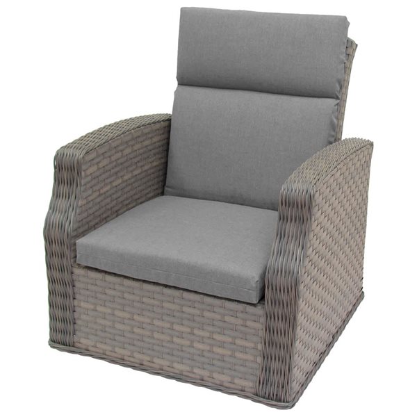 Sunbrella Polyester Solid Grey Rectangular Summer Highback Cushion