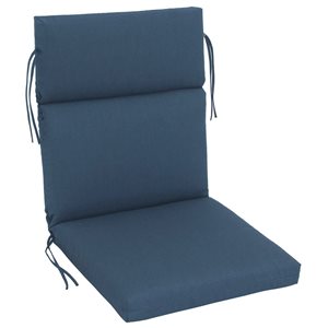 Sunbrella Polyester Solid Blue Rectangular Summer Highback Cushion