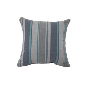 Sunbrella Polyester Grey Hues Striped Square Summer Toss Cushion