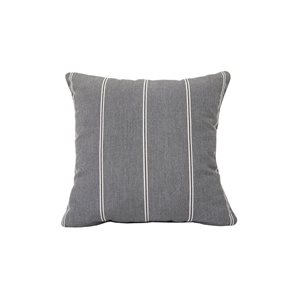 Sunbrella Polyester Grey and White Striped Square Summer Toss Cushion